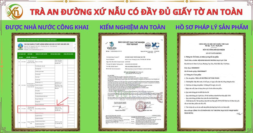 Giấy tờ pháp lý Trà An Đường Xứ Nẫu